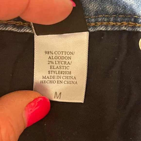 Women's M Pistola Fringed Jean Shorts Ultra Low Rise Zipper Fly Light Wash - Picture 6 of 7